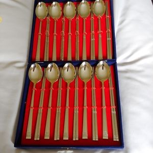 Vintage Korean 10-Piece Stainless Steel Chopsticks/Spoon Set